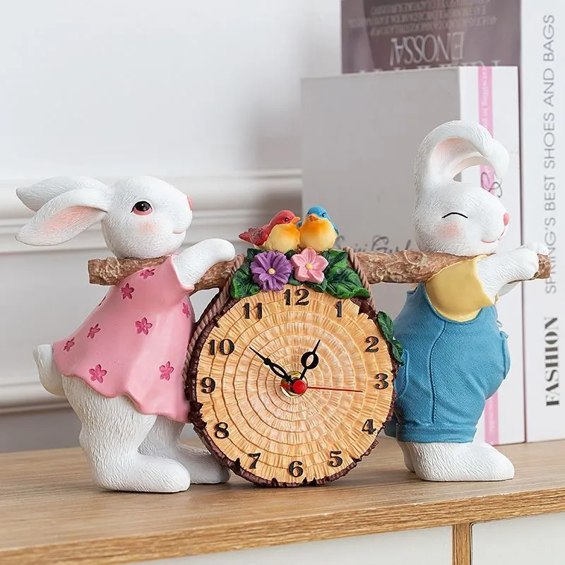 

Simple Clock Ornaments Desktop Creative Desk Clock Tabletop Home Dedroom Small Desk Clock Silent Decoration Resin Clock ZI14