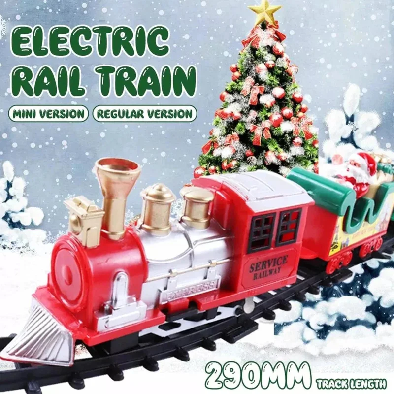 Weihnachten elektrische Zug Spielzeug Schiene Auto Mini Zug Spur Geschenk rahmen mit Ton Licht Dekore Jahr Baum Weihnachten Spielzeug Weihnachten neu t1i4