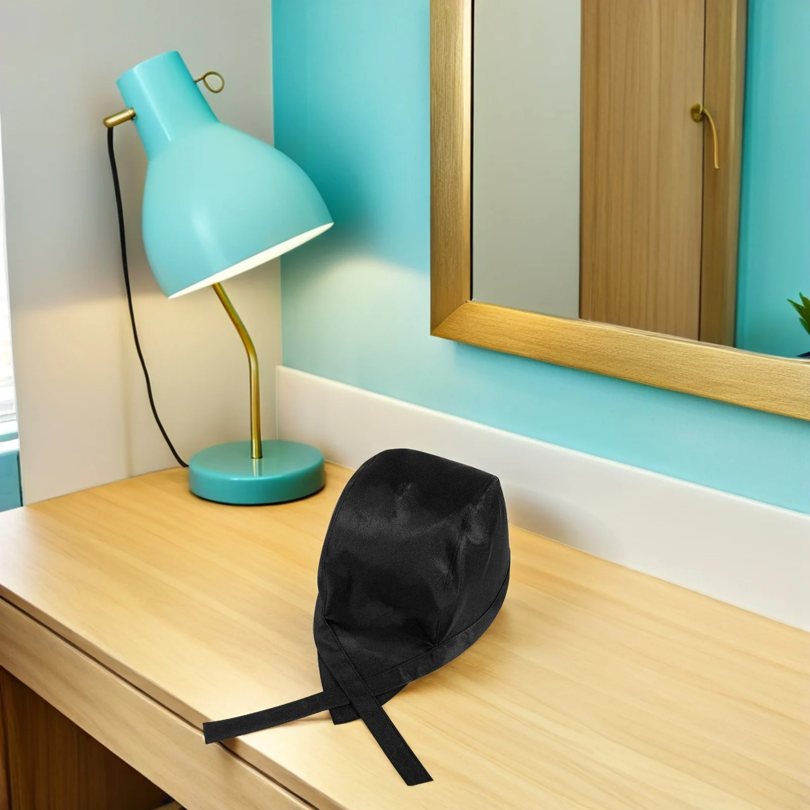 

4 шт., шляпа шеф-повара, тюрбан для повара, кухонная шляпа для ресторана, мужская и женская кепка с черепом, регулируемый шарф, черный, быстросохнущий, легко чистится, прочный