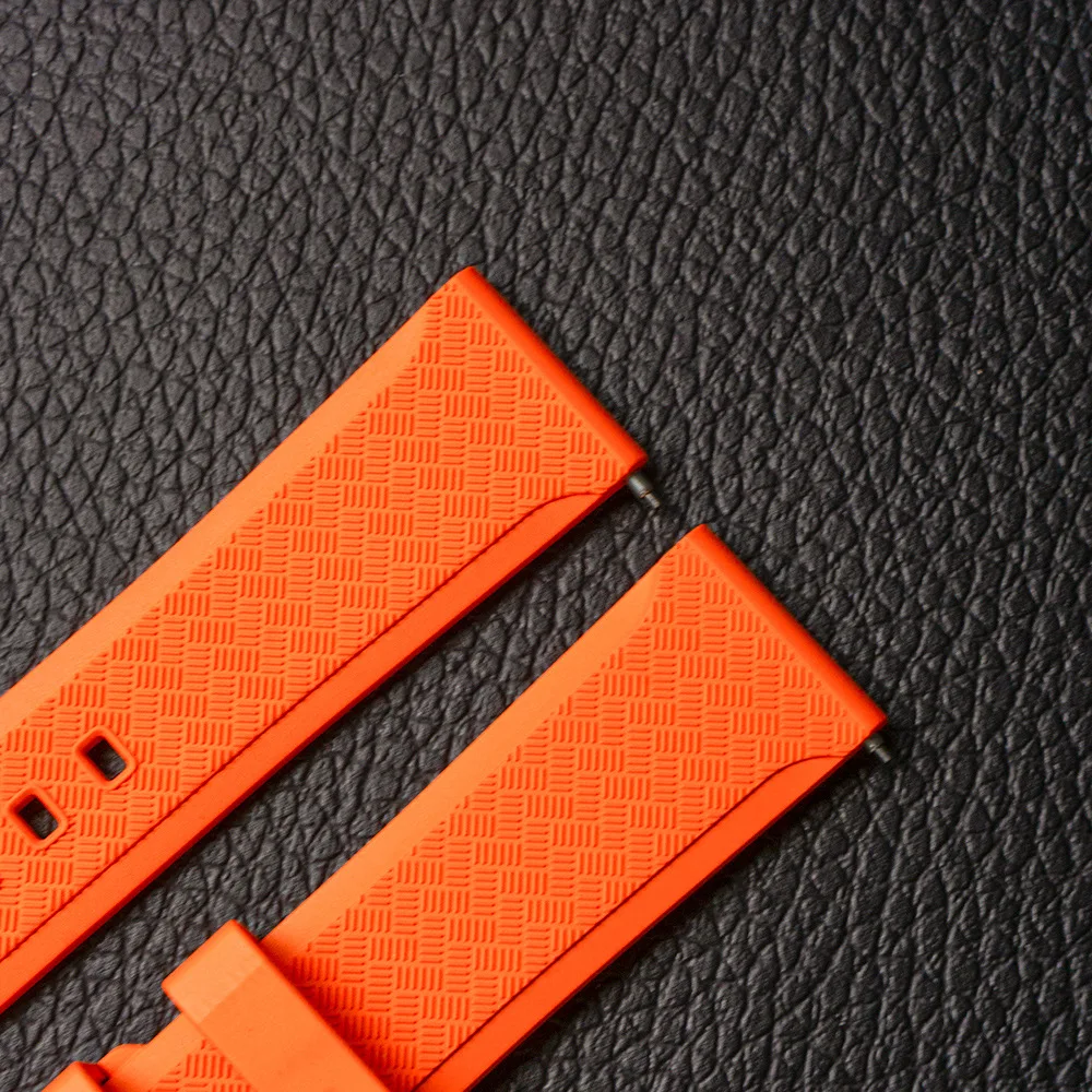 New Design 20mm 22mm FKM Watch Strap Fast Release Fluoro Rubber Waterproof Diving Watch Bands Wrist Belt Bracelet Accessories