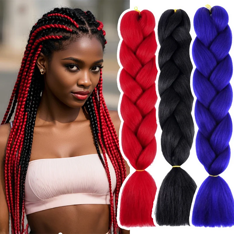 Extensão de Cabelo Sintético Longo e Liso de 24 Polegadas, Alta Temperatura, Crochê, Acessório de Cabelo Arco-Íris para Mulheres, Festa, Cosplay