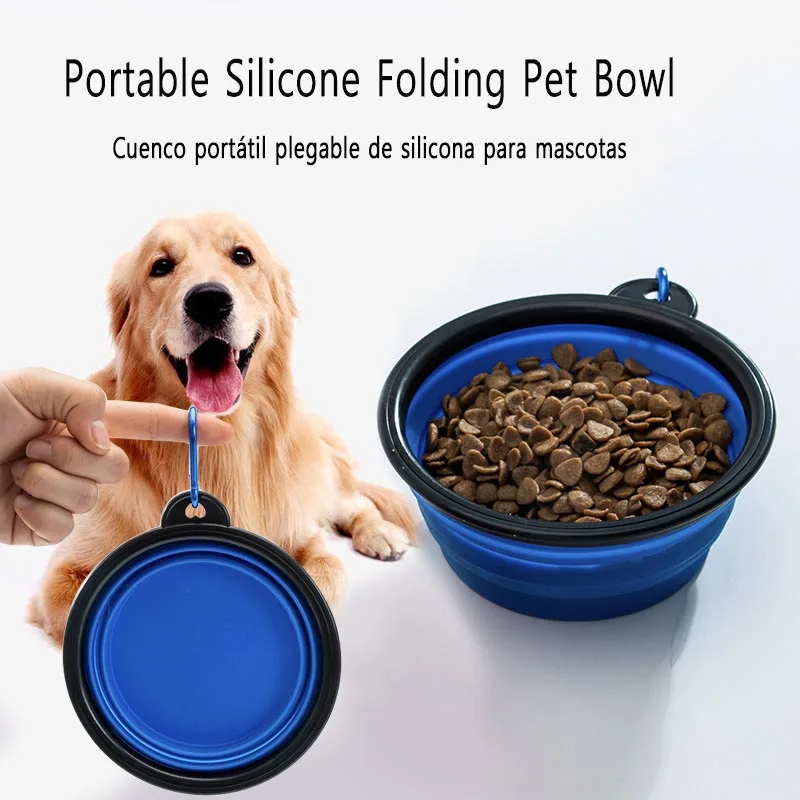 

Cuenco plegable para salir, cuenco para comer y beber, cuenco para perros, cuenco para gatos, mochila porttil colgante