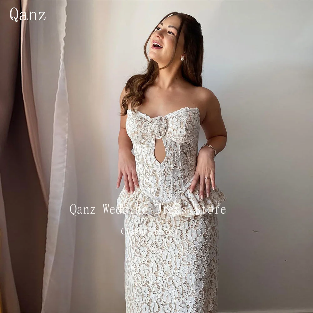 

Qanz Boho Свадебные платья Кружевные аппликации Русалка Комплект из 2 предметов Vestidos De novia Милая женская одежда De Mariée по индивидуальному заказу