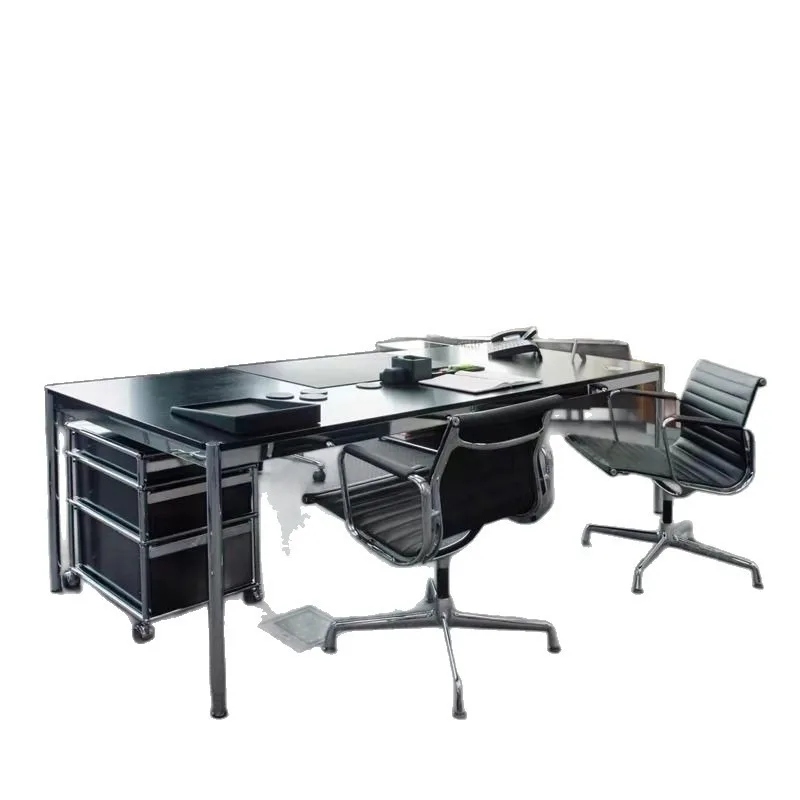 Medieval office desk computer desk, stainless steel table legs rectangular conference table desk