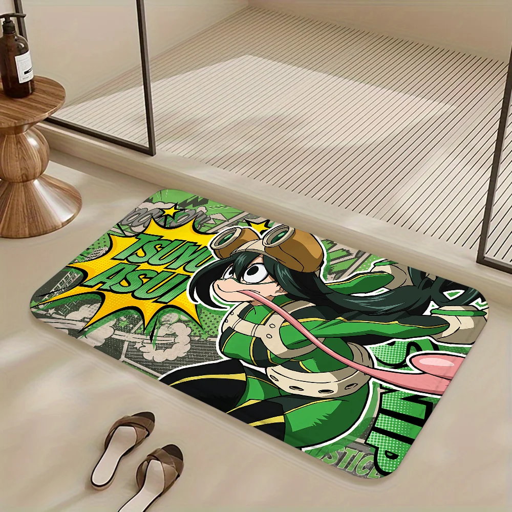 1pc Anime Girl Asui Tsuyu Floor Mat Doormats Home Carpet Foot Mat Bathroom Absorbent Mats Anti-Slip Mats Home Decor