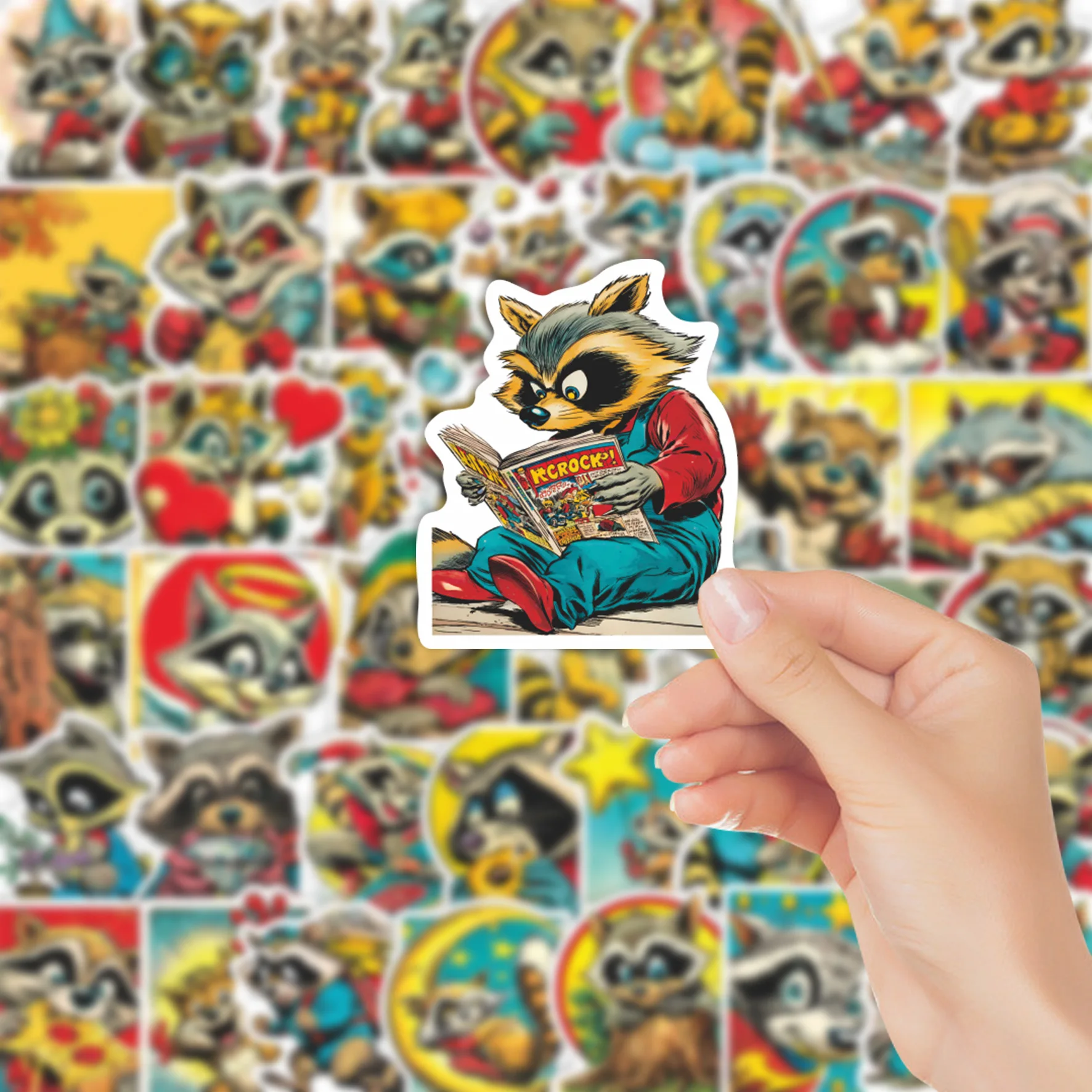 

10/50PCS Funny Procyon Lotor Graffiti Stickers Exquisite Cartoon Sticker for Phone Computer Notebook Stationery DIY Toys Secret
