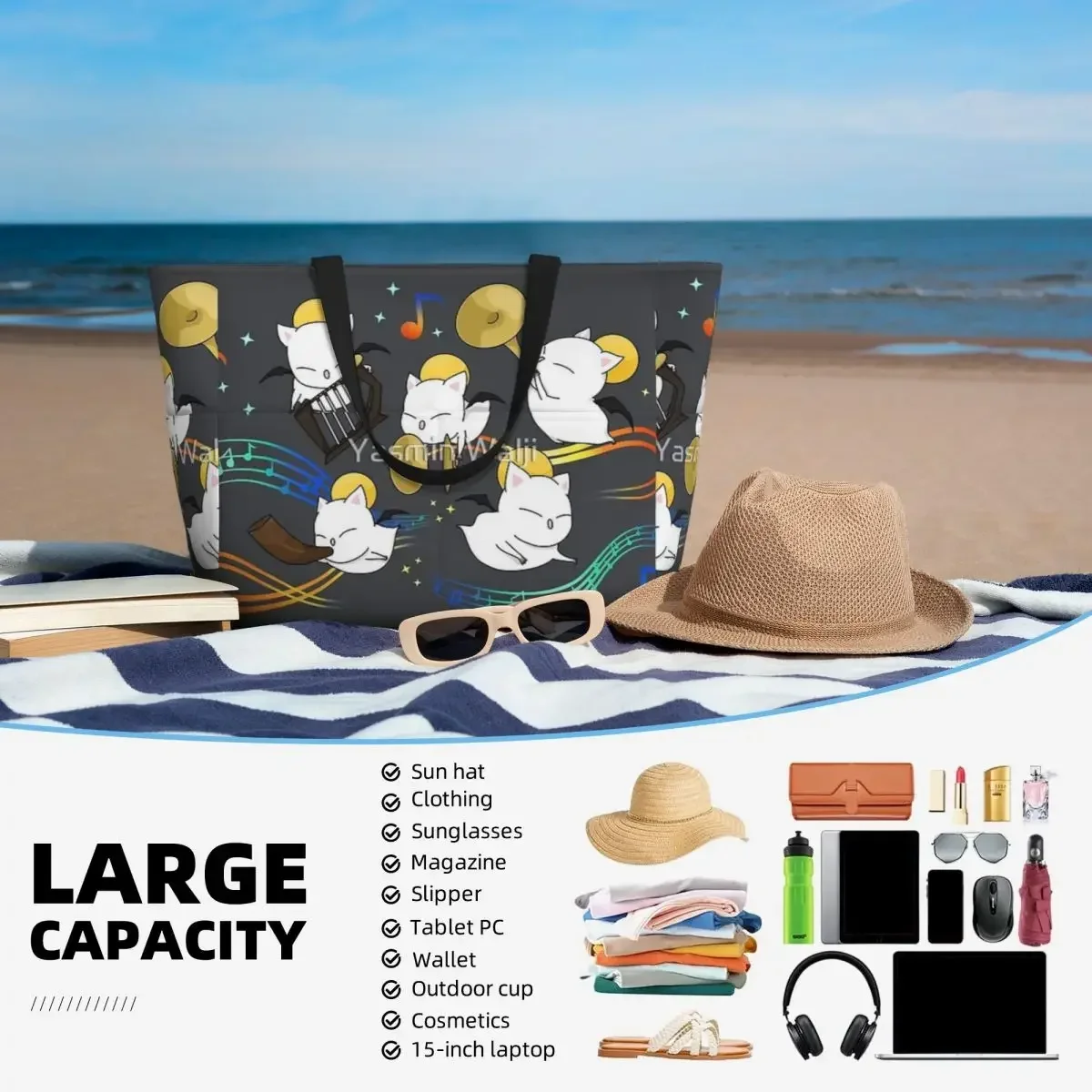 O Primogs Beach Travel Bag, Modern Shopping Tote Bag, Presente de Aniversário, Multi-Estilo Padrão