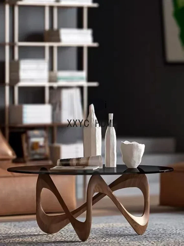 Tempered Glass Coffee Table Tea Table Sofa Combination Simple Tea Zhuo