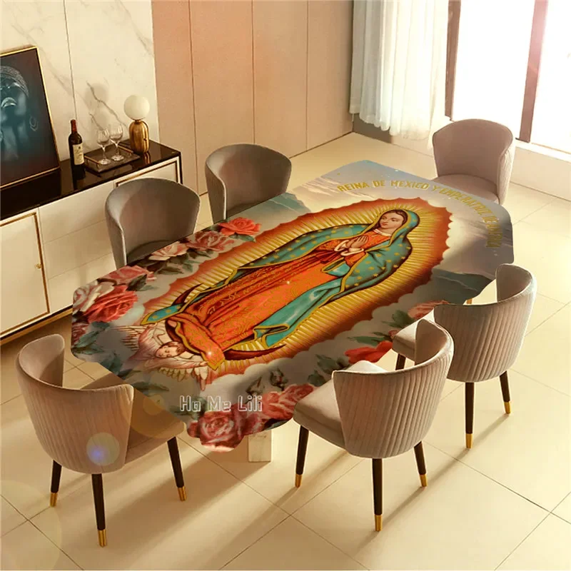 Virgen De Guadalupe Mother Mary Christian Catholic Religious Holy Art Image Tabletop Decoration Canvas Tablecloth Waterproof