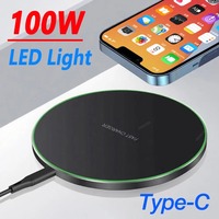VIKEFON 100W LED Light Wireless Charger Pad For iPhone 17-12 Pro Max Samsung Xiaomi AirPods 4/3 Pro2/1 Fast Charging Station