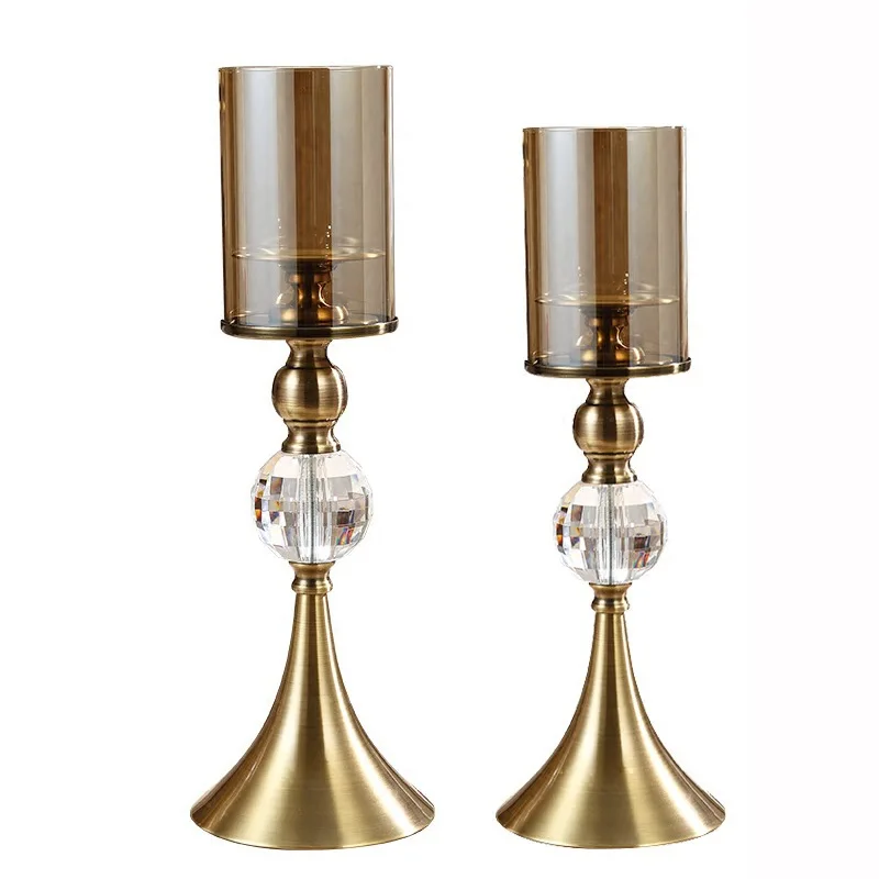 

Single Candle Holder Romantic Crystals stick Luxury Stand Home Table Decoration
