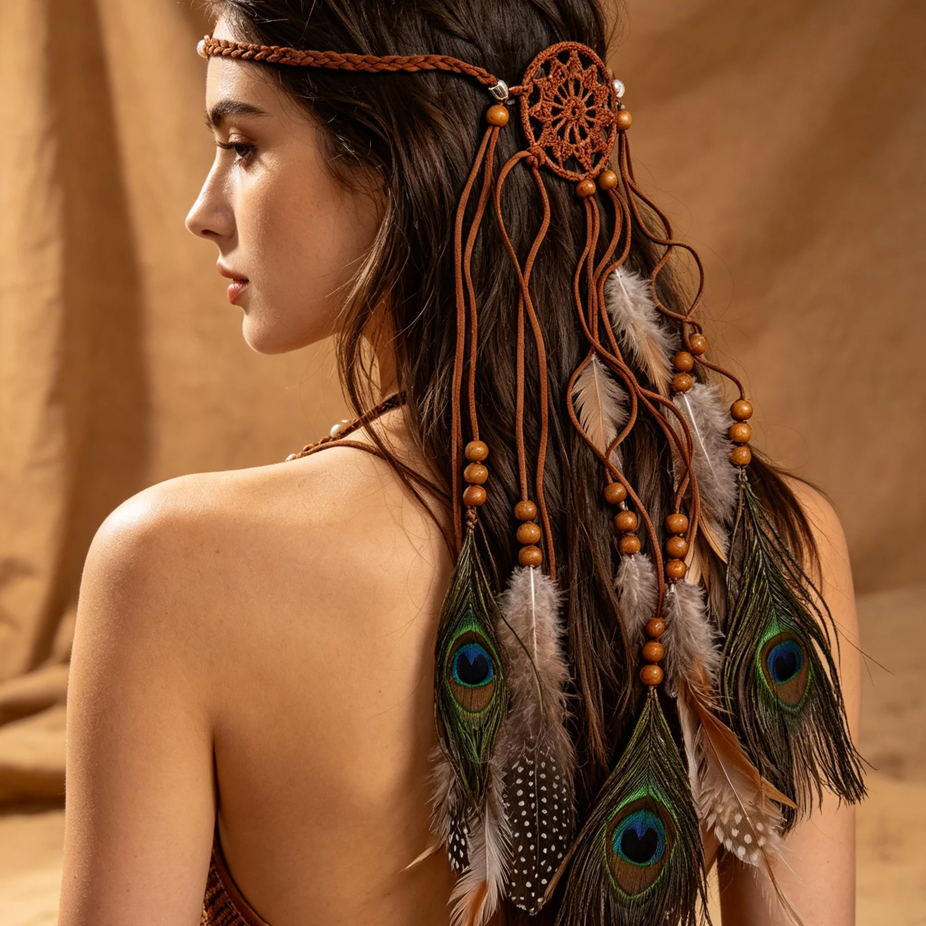 Travel Accessories Jewelry - Bohemian Peacoke Feather Hair Band Ethnic