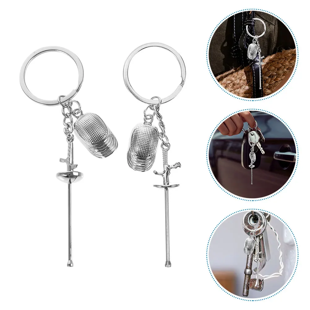 

2pcs Fencing Keychain Sports Souvenir Foil Epee Car Key Ring Gifts Memorabilia Present