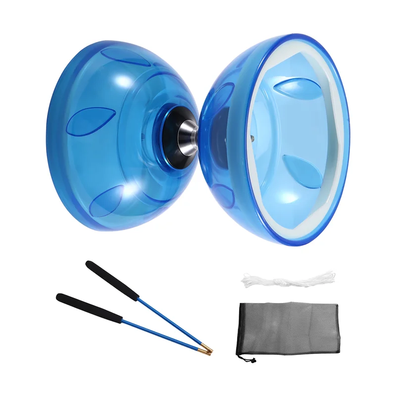 FBIL-حامل ألياف مزدوج الرأس للياقة البدنية Diabolo للعب في الهواء الطلق لـ Diabolo Yo-Yo للأطفال المسنين