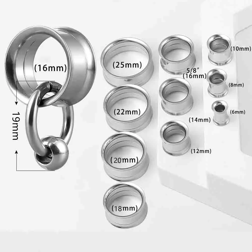 Stainless Steel Ear Gauges Weight Saddle Plugs, 2PCS Set