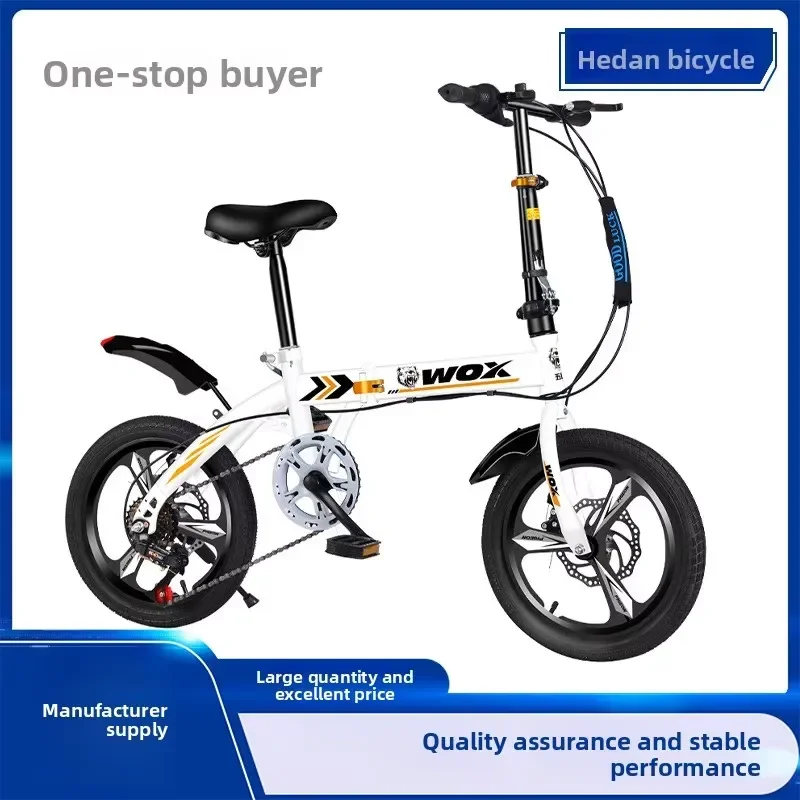 Mini folding bicycle 20 inch carbon steel schoolboy portable ultralight variable speed disc brake