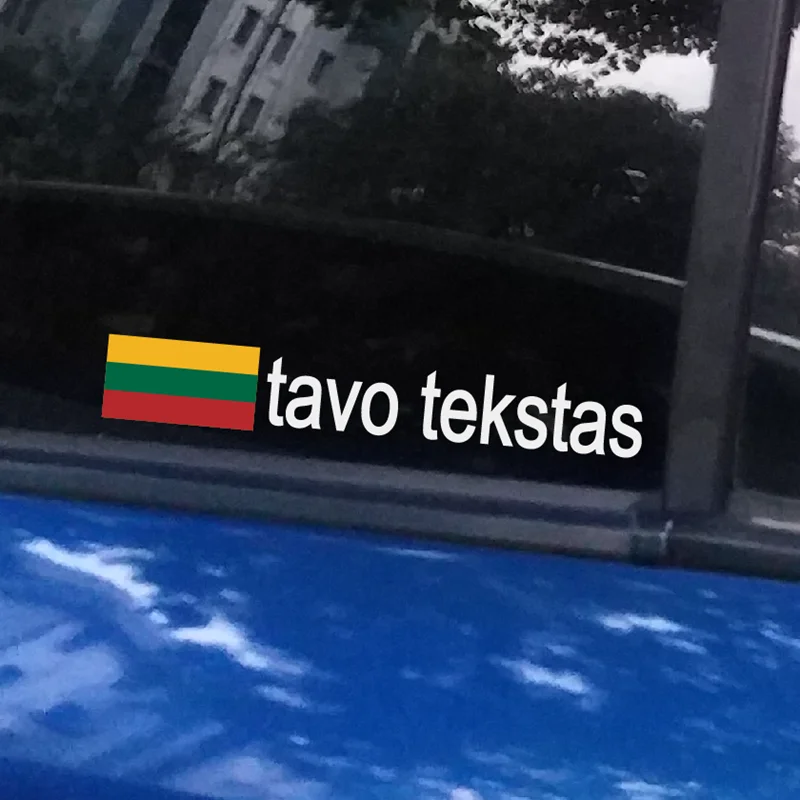 For Lithuania Flag Custom Text or Name Decorative Sticker Waterproof Reflective Car Motorcycle Exterior Accessories