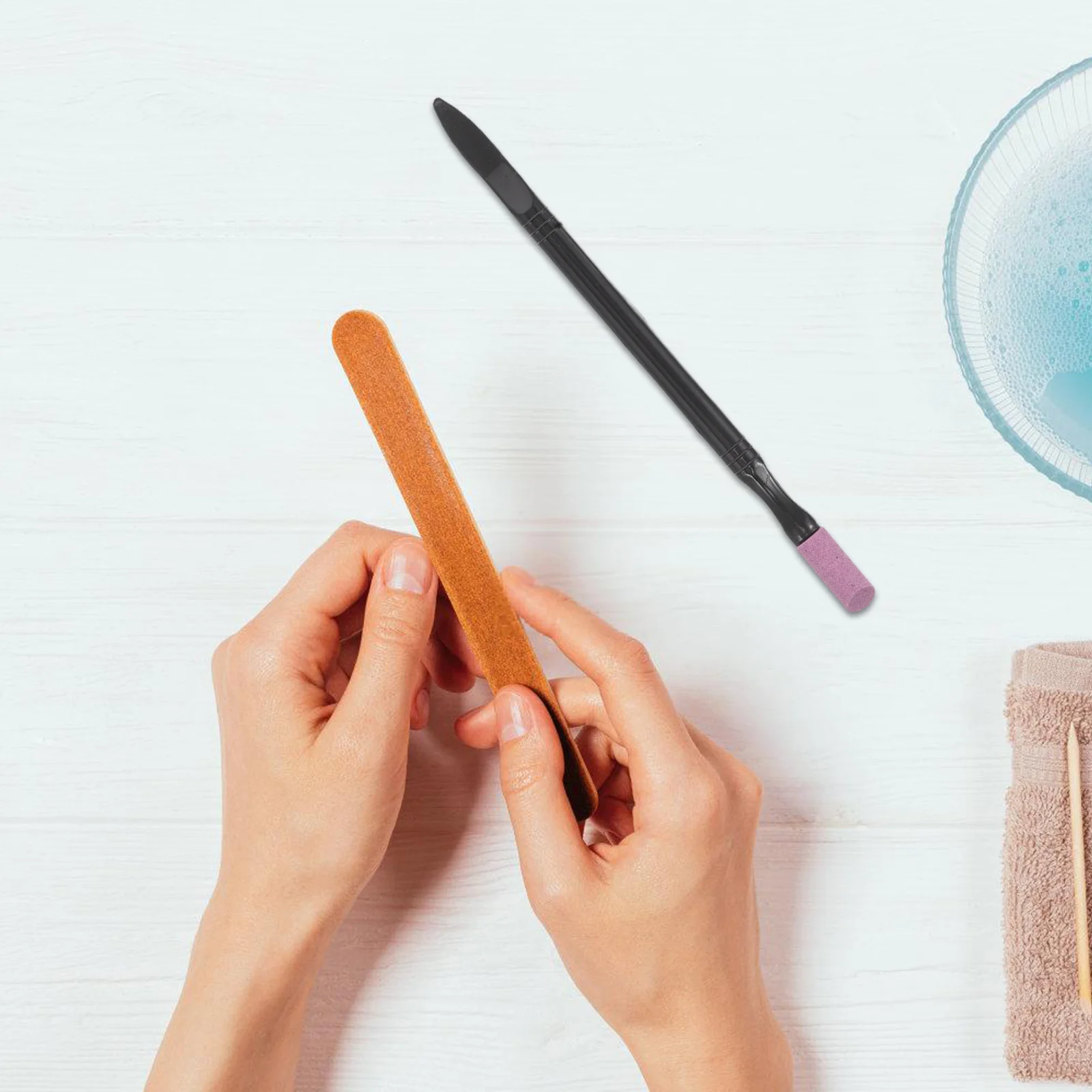5 قطعة المزدوج رئيس مسمار الرملي القلم مزيل الجلد الميت تلميع أداة مانيكير ملحق السلس لامعة الأظافر مسمار النحت أداة