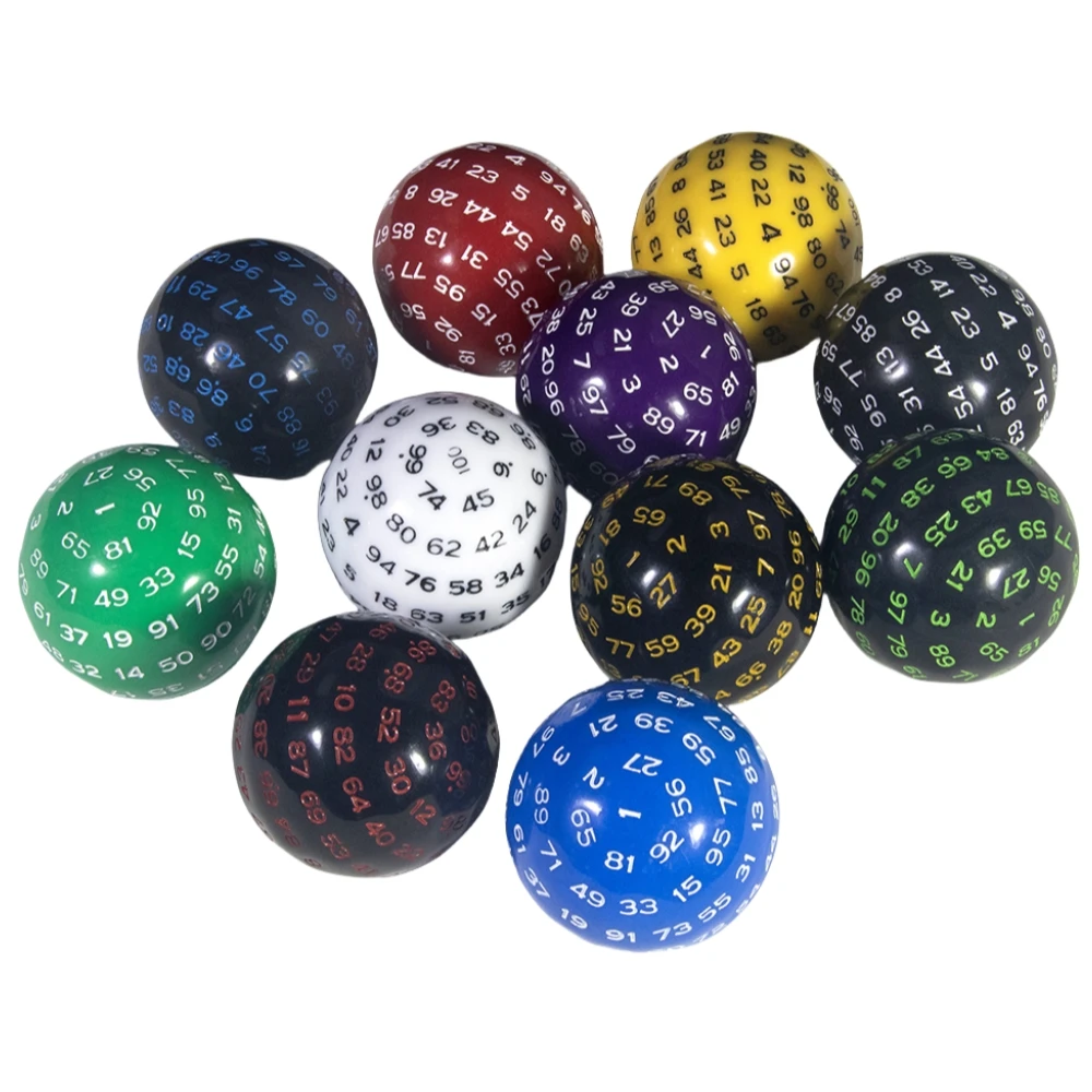 

100 двусторонние многогранные игральные кости с сумкой для настольной игры, как в играх DND