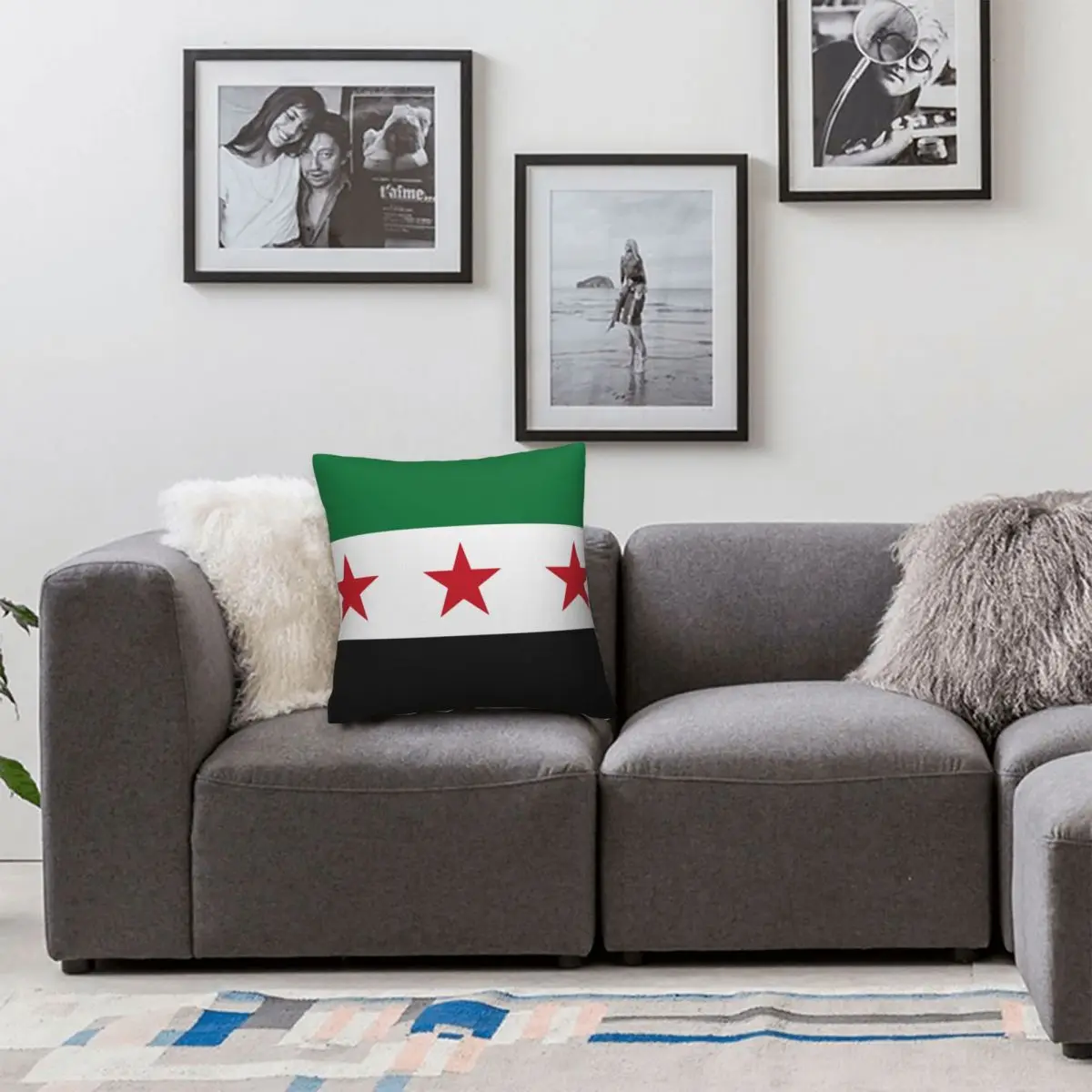 Soft Syrian Flag Pillowcase Polyester Cushion Cover Decorations Pillow Case Cover Home Wholesale 45*45cm