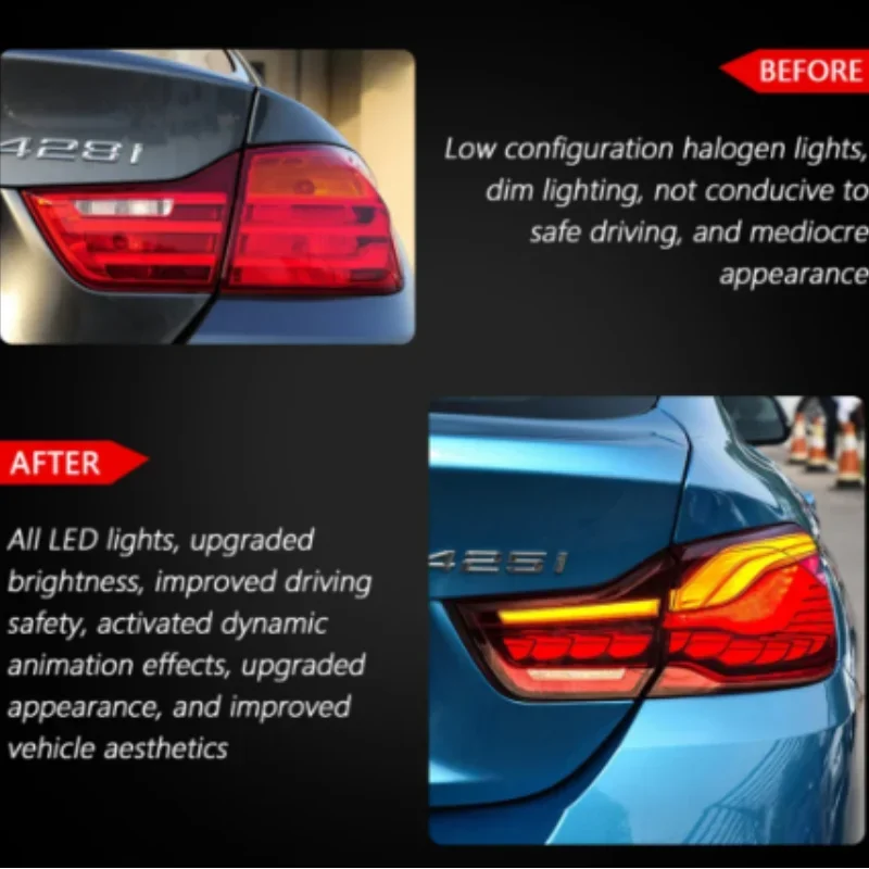 

ATGSA taillights for BMW 4 Series M4 2013-2020 GTS F32 F33 F36 F82 F83 taillights upgraded Dragon scale style