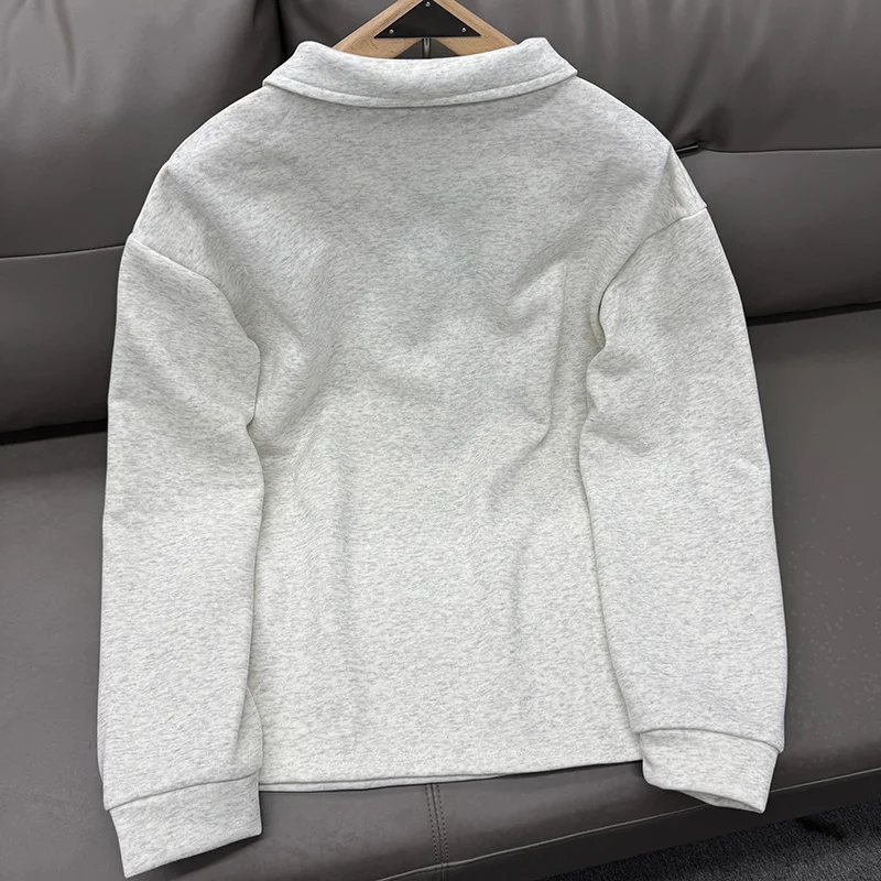 نصف سستة قميص بولو كم طويل التطريز التسمية تي شيرت الرجال النساء ربيع الخريف الرياضة فضفاضة البلوفرات غير رسمية بلوزات #2