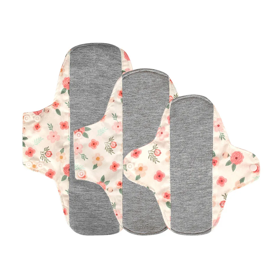 AIO Washable Cotton Printed Panty Liner Regular Flow Menstrual Pads Graphene Cloth Tampons Urinary Incontinence Sanitary Pads