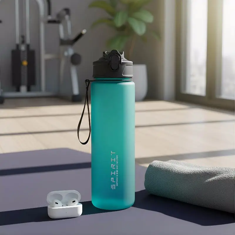 750ML Portable Gym Water Jug Large Capacity Sports Leakproof Outdoor Travel Fitness Beach Hydration Bottle for Running