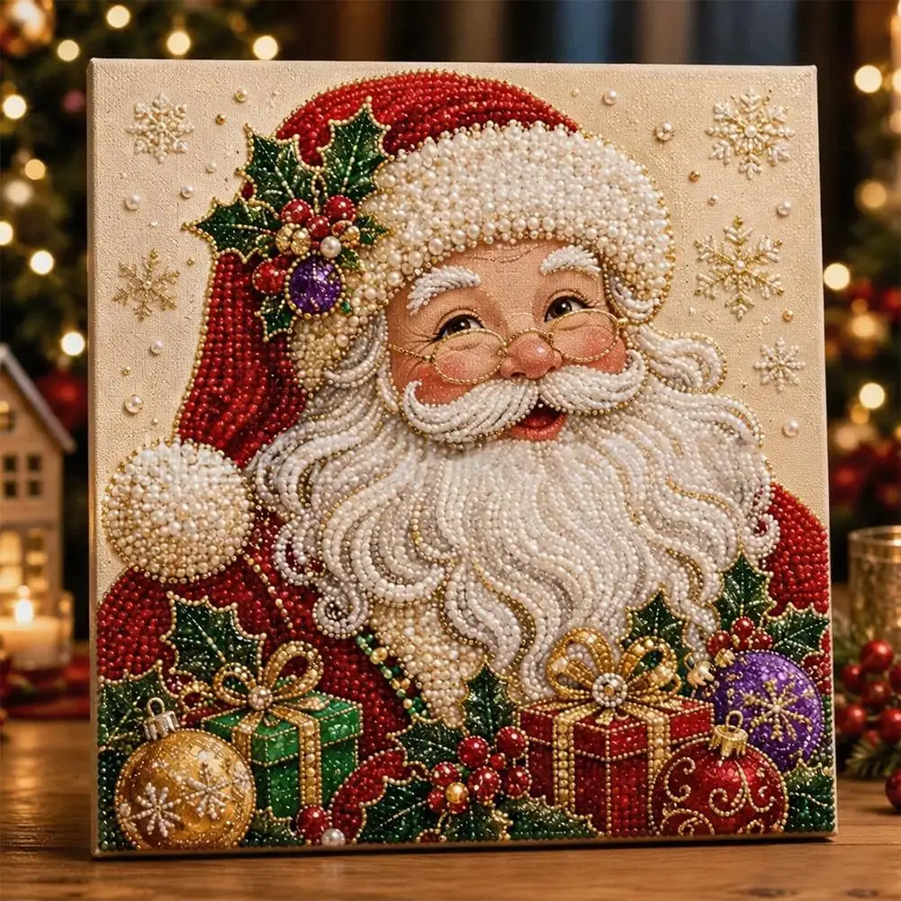 DIY Weihnachts-Perlenkunst-Sets 20x20cm Diamantmalerei Weihnachts-Perlenkunst-Set Weihnachtsmann Elch Auto DIY Dekorationsmalerei 2026 – Detail 21