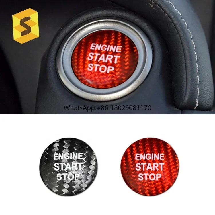 N-LKSS-070 Wholale High Quality Car Modification Accsori carbon fiber Car Engine Start Stop Button Cover For Lexus