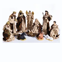 Crib Christmas Nativity Scene Figures Jesus Christ Home Decor Catholic Church Souvenirs