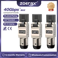 ZoeRax Conectores RJ45 Herramienta gratuita Cat8 CAT7 CAT6A, Cat 8 Enchufe de terminación de campo Enchufes modulares RJ45 blindados para 2000MHz 40G