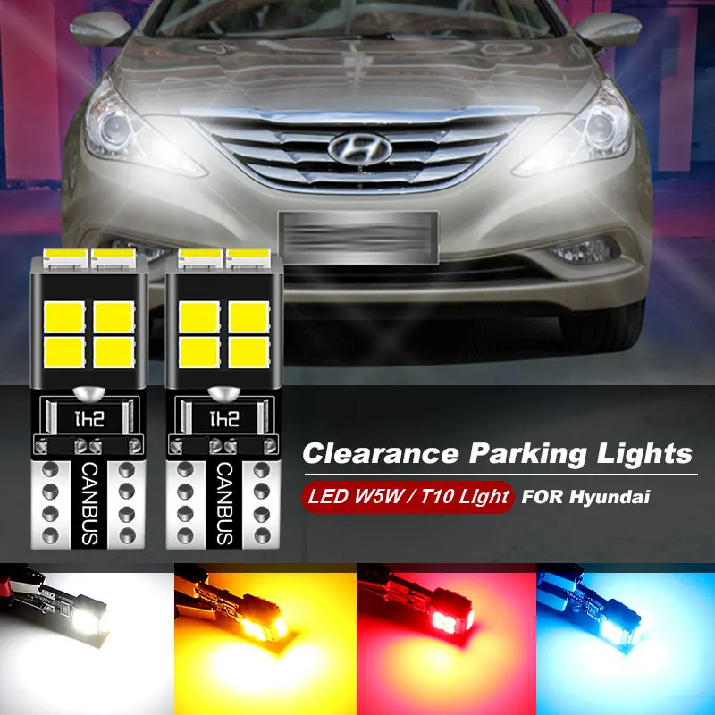 2PCS For Hyundai Sonata 5 6 2006 2007 2008 2009 2010 2011 2012 2013 2014 2015 LED Parking Light T10 W5W Clearance Lamp CANbus