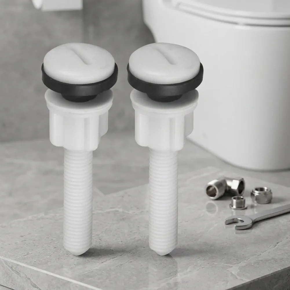 Plastic Toilet Seat Bolts 2 Pack with Washers and Nuts 80mm Bolt Length 10mm Thread Size for Standard Toilet Seats