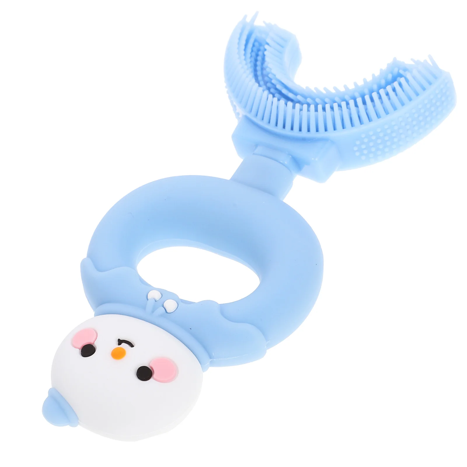 فرشاة أسنان من السيليكون على شكل حرف U للأطفال الصغار، فرشاة ناعمة يدوية لتنظيف الأسنان على شكل فم #3