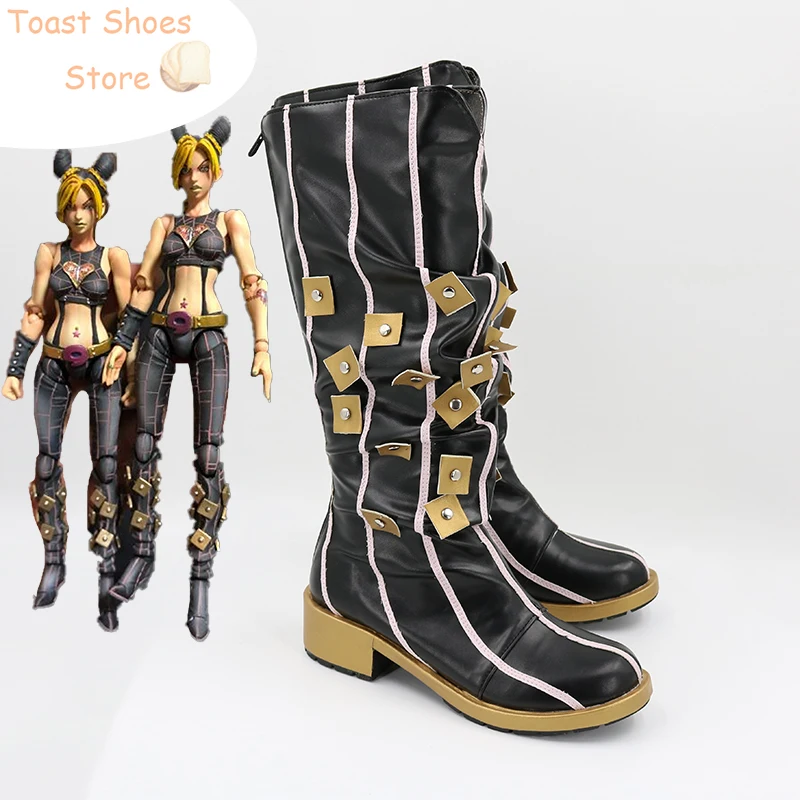 Anime JoJo'sBizarreAdventure Jolyne Cujoh Cosplay Shoes Halloween Carnival Boots Anime PU Leather Shoes Costume Prop