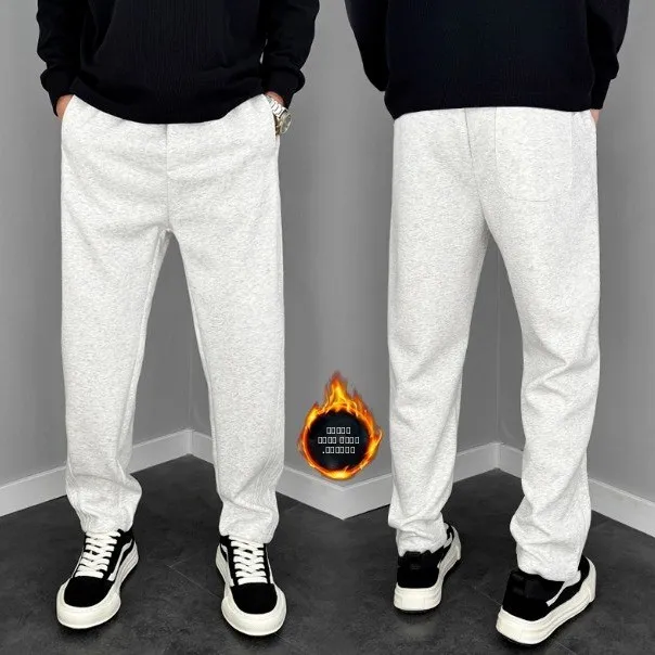 

Мужские повседневные брюки на флисовой подкладке, прямые спортивные штаны Harlan, модные универсальные теплые брюки для осени и зимы