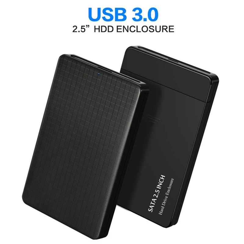 Carcasa de HDD ABS, carcasa de HDD USB 3,0, SATA de 2,5 pulgadas, compatible con varios discos duros mecánicos y unidades de estado sólido SSD