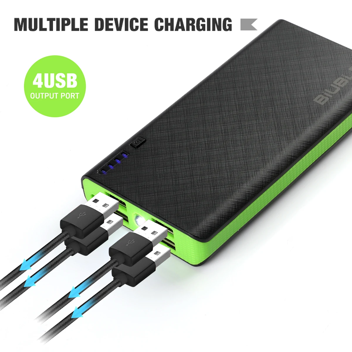 20000 mAh power bank fast charging 100% sufficient capacity portable battery charger iPhone, Xiaomi, Huawei, Samsung