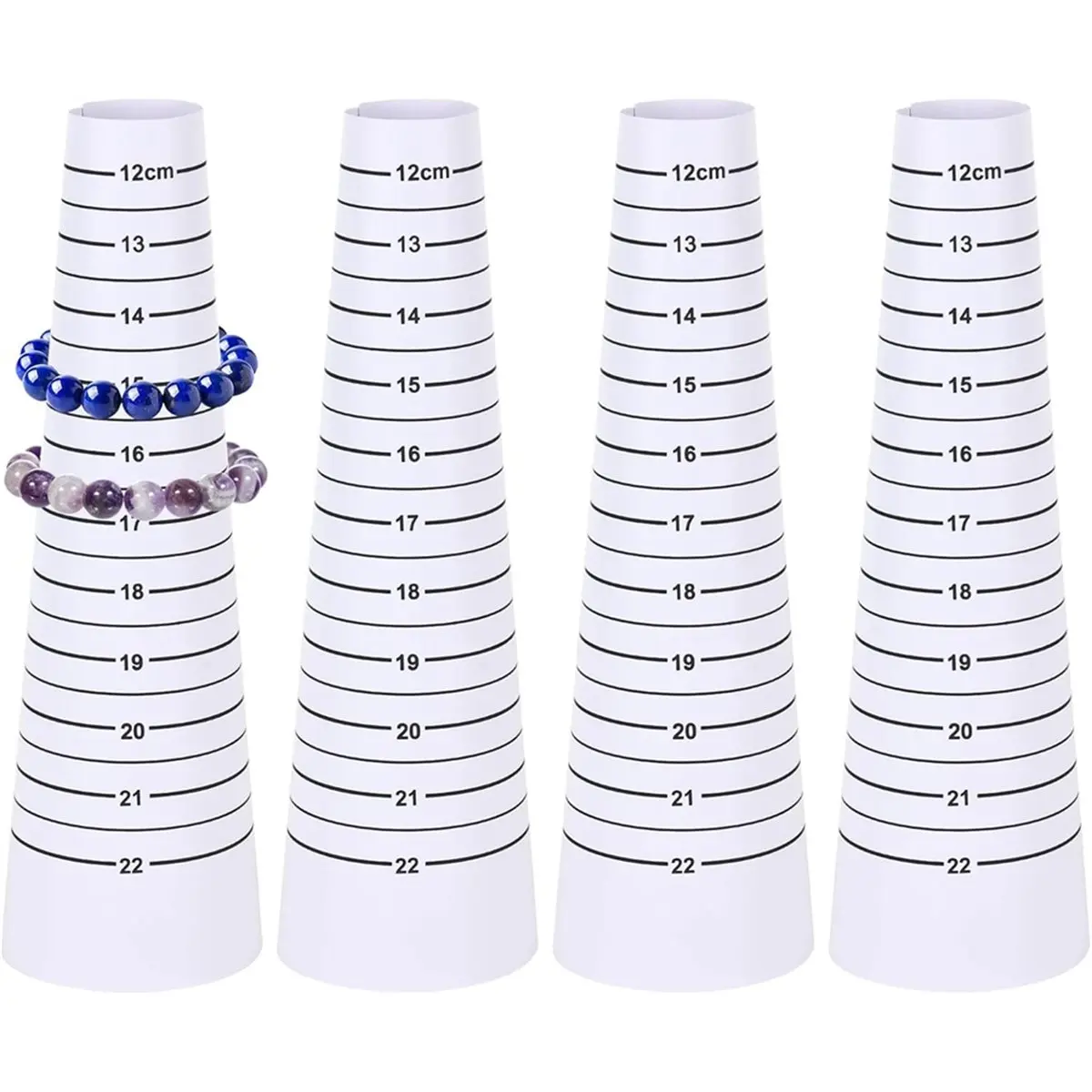 A74U 4 Pcs Bracelet Measuring Tool Set, 12-22cm Resin Bangle Sizer Mandrel, Wrist Gauge Sizing Tool for Jewelry Making