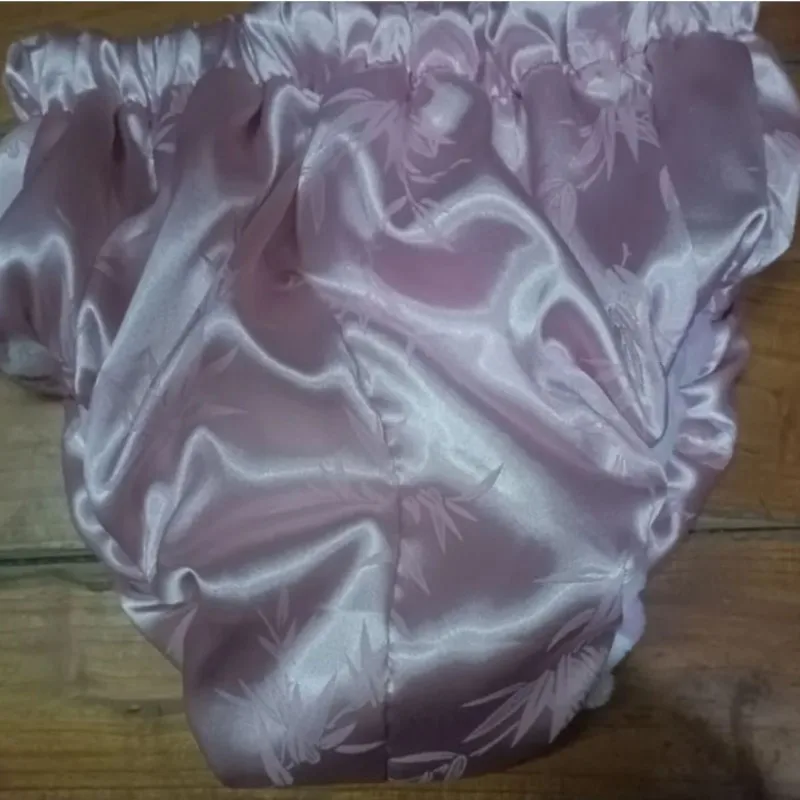 Adult Warm Briefs ABDL Glossy Satin Lined With Flannel Furry Leak proof Diapers Underwear Soft Comfortablet Training Panties