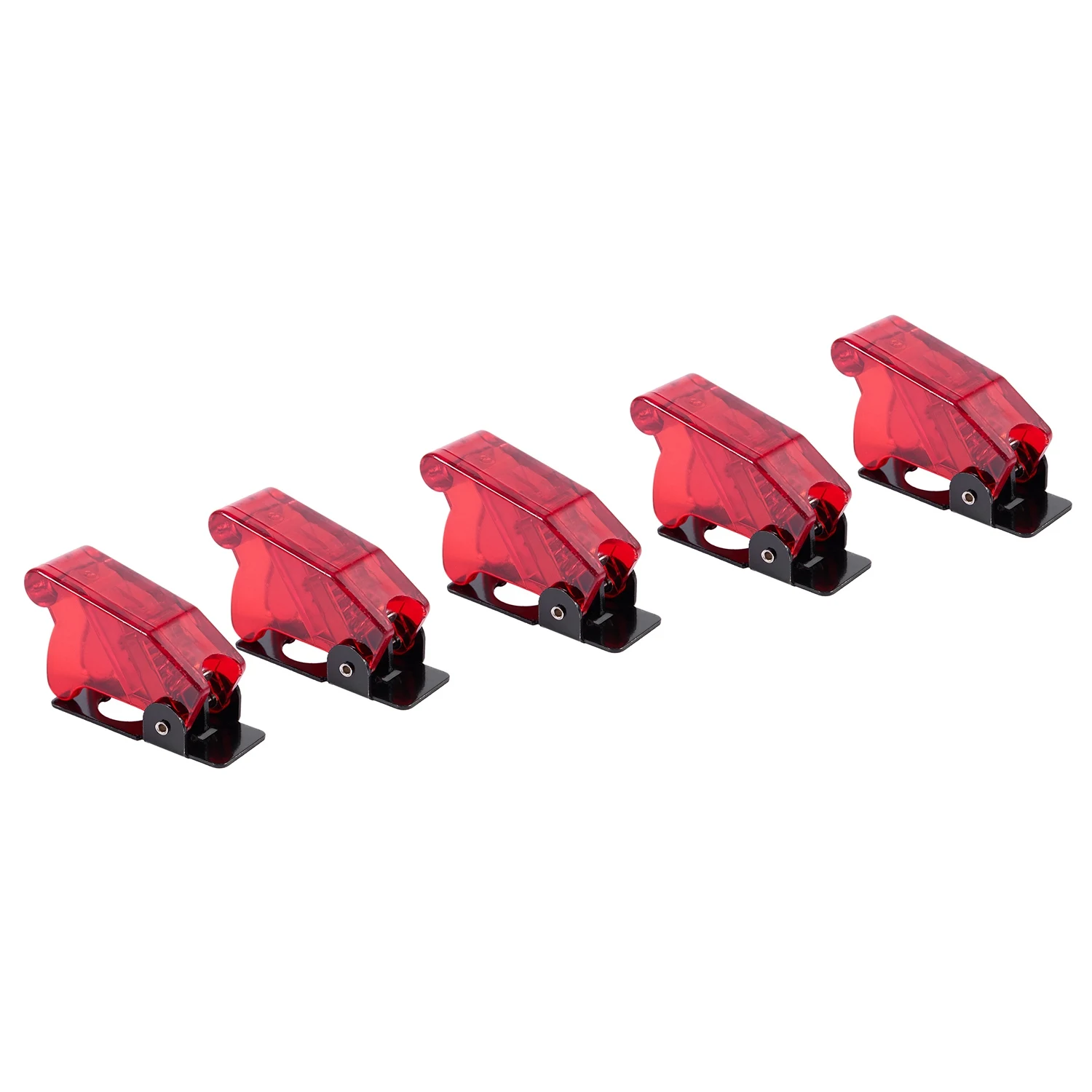 

Plastic 12mm Toggle Switch Safety Cover Protector Cap Guard 5pcs Red