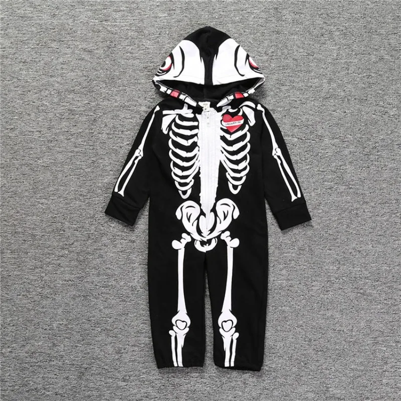 Baby Scary Skeleton Ghostface Costume Romper Outfit Boys Hoodie Jumpsuit Infant Toddler Purim Halloween Party Horror Fancy Dress