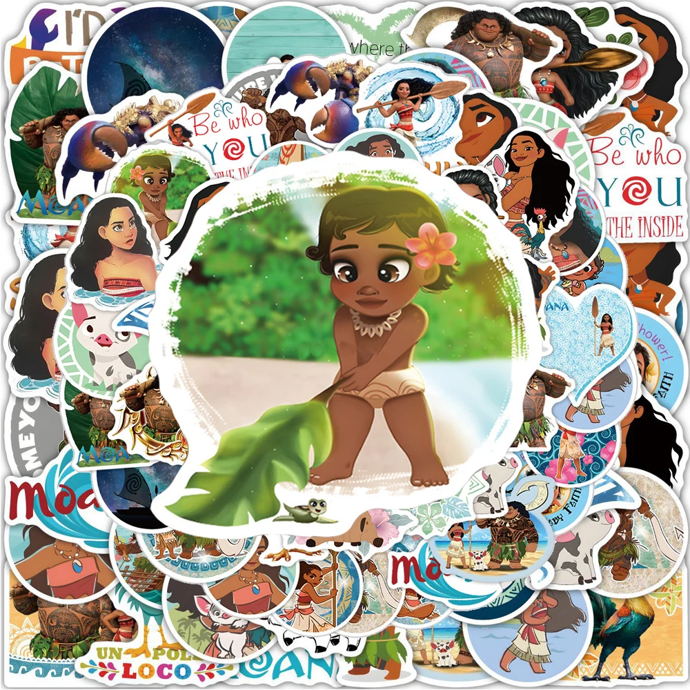 

10/30/50pcs Moana Cartoon Stickers Aesthetic Kawaii Girls Decals Graffiti Phone Case Luggage Water Bottle Cute Sticker Toys Gift