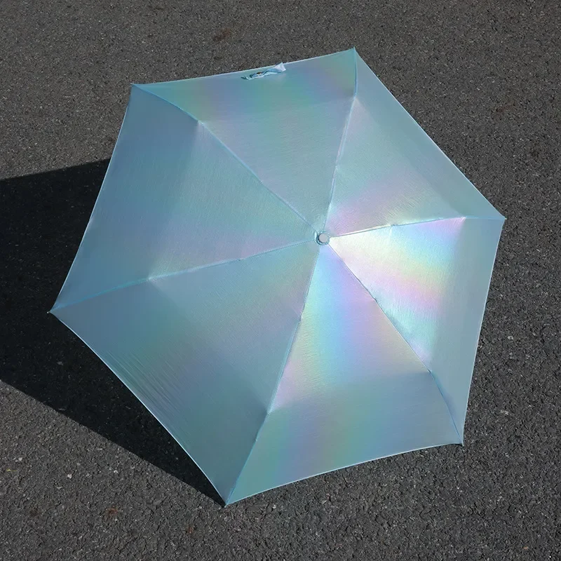 Aurora Color Ultra Light Pencil Umbrella Mini Portable Anti UV Sun Rain Dual Purpose Compact Folding Travel Umbrella For