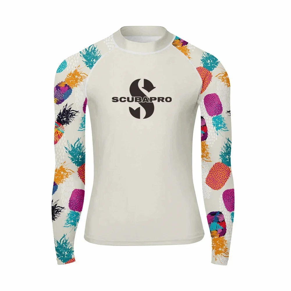 Men Surfing Wear Fitness Diving T-Shirt Long Sleeve Rash Guard Swimwear UV Protection Beach Floatsuit Water Sports Rashguard