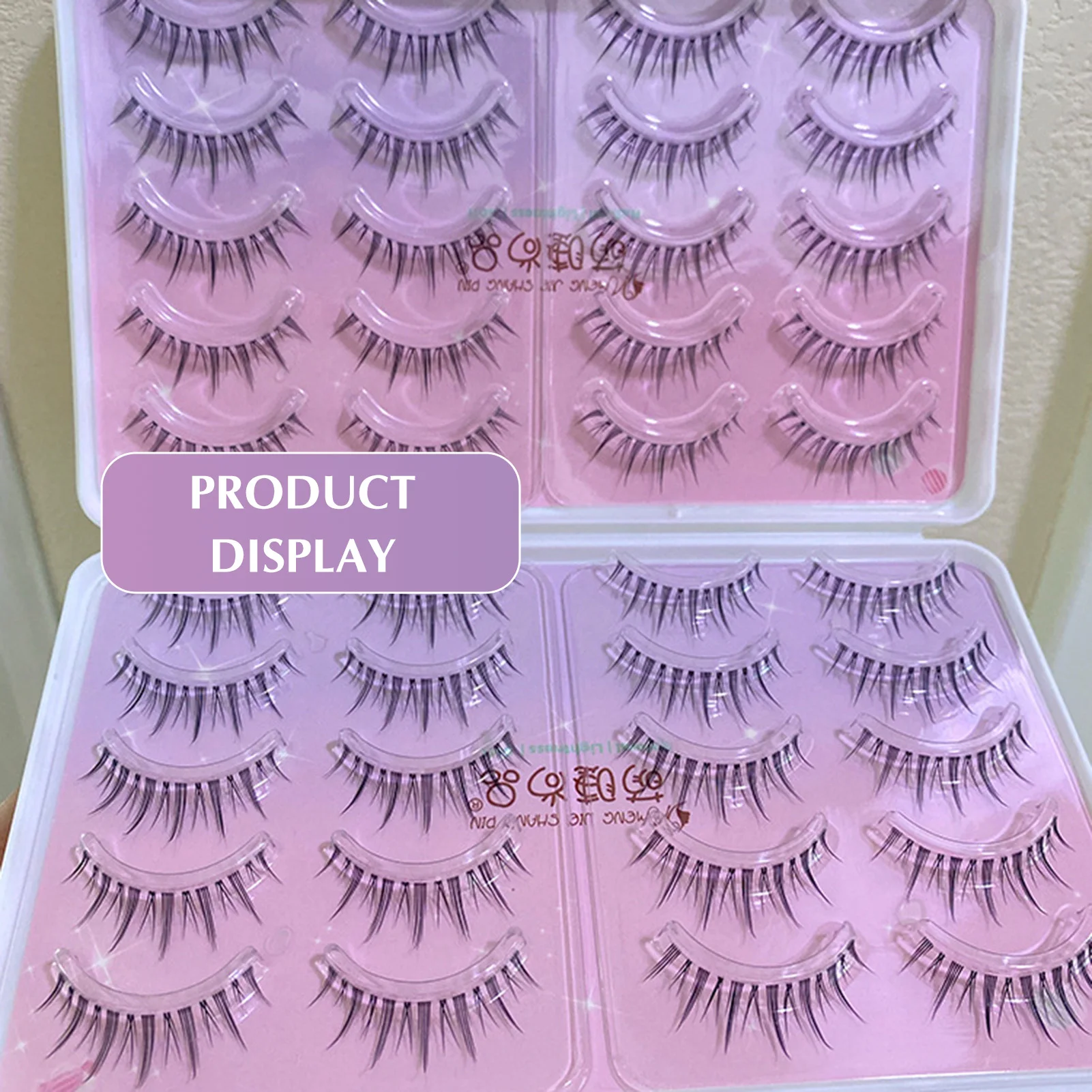 40PCS Anime Manga False Eyelashes Set Korean Style Full Strip Lashes Kit for Natural Dramatic Eye Makeup