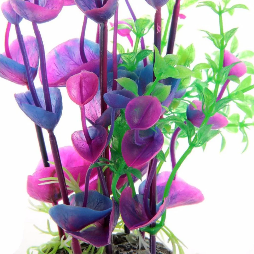 

2Pcs Plastic Aquarium Plants Lifelike Artificial Fish Tank Decoration No Fading Odor Resistant Realistic Setcreasea Purpurea
