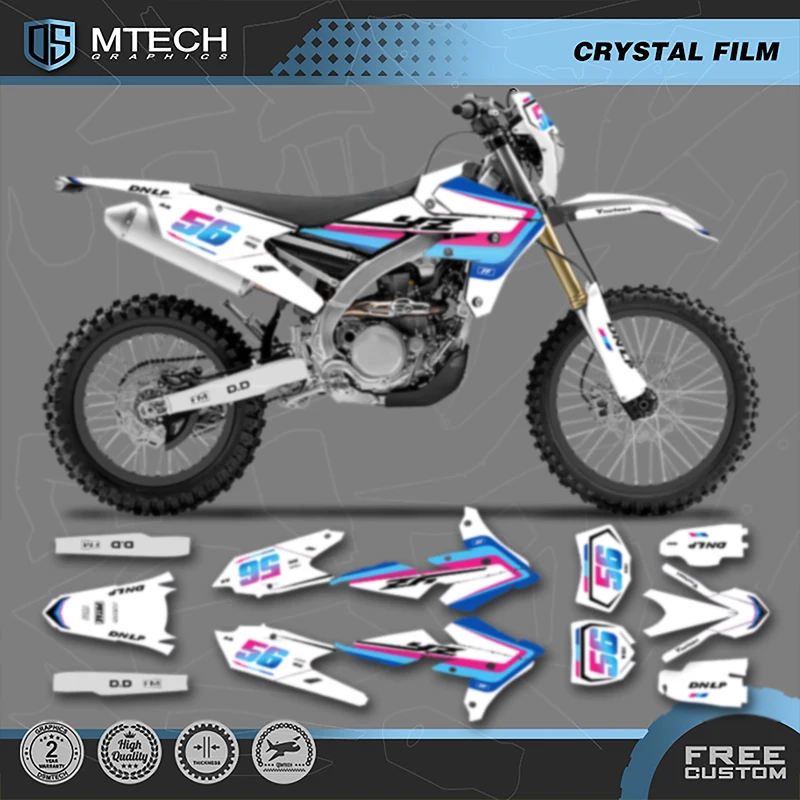 DSMTECH فريق الرسومات خلفية ملصق لاصق لامع ورائع أطقم لياماها WR250F WRF250 2015 2016 2017- 2019 WR450F WRF450 2016-18 005