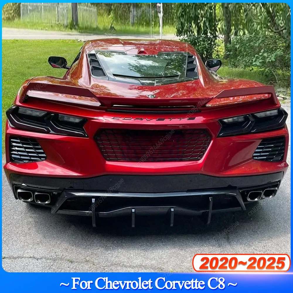 Difusor de Parachoques Trasero Estilo Aleta de Tiburón para Chevrolet/Chevy Corvette C8 Z51 STG E-ray 2020-2025, Divisor de Labio Trasero, Alerón, Kit de Carrocería